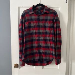 J. Crew Flannel Cotton Plaid Collared Shirt